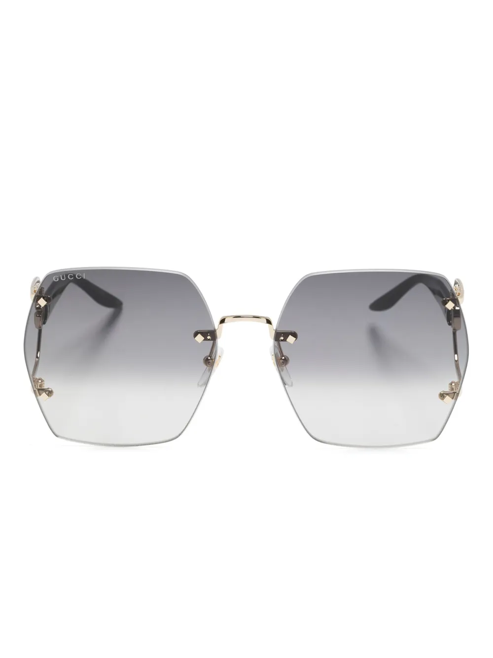 

Солнцезащитные очки в массивной оправе с логотипом Double G Gucci Eyewear, черный