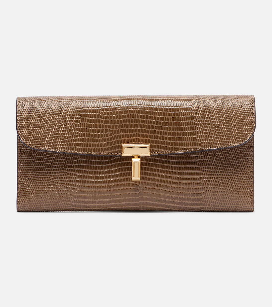 

Кошелёк из тиснёной кожи T-Lock Toteme, Dark Olive