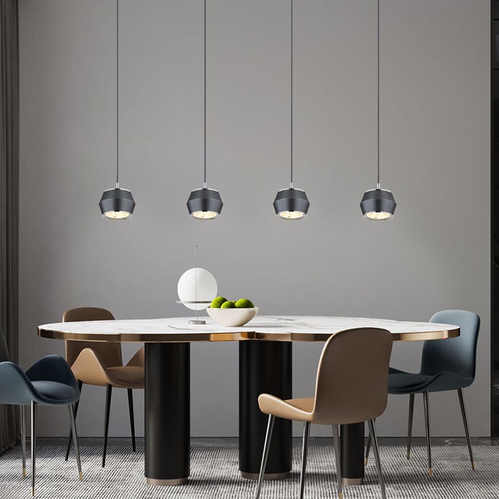 

Подвесной светодиодный светильник, металл, матовый серый, регулируемый по высоте, длина 80,5 см. Globo Lighting