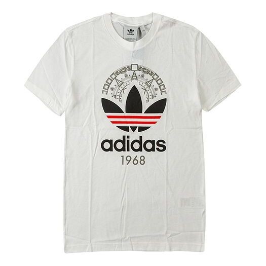 

Футболка originals trefoil tee printing casual sports short sleeve white Adidas, белый