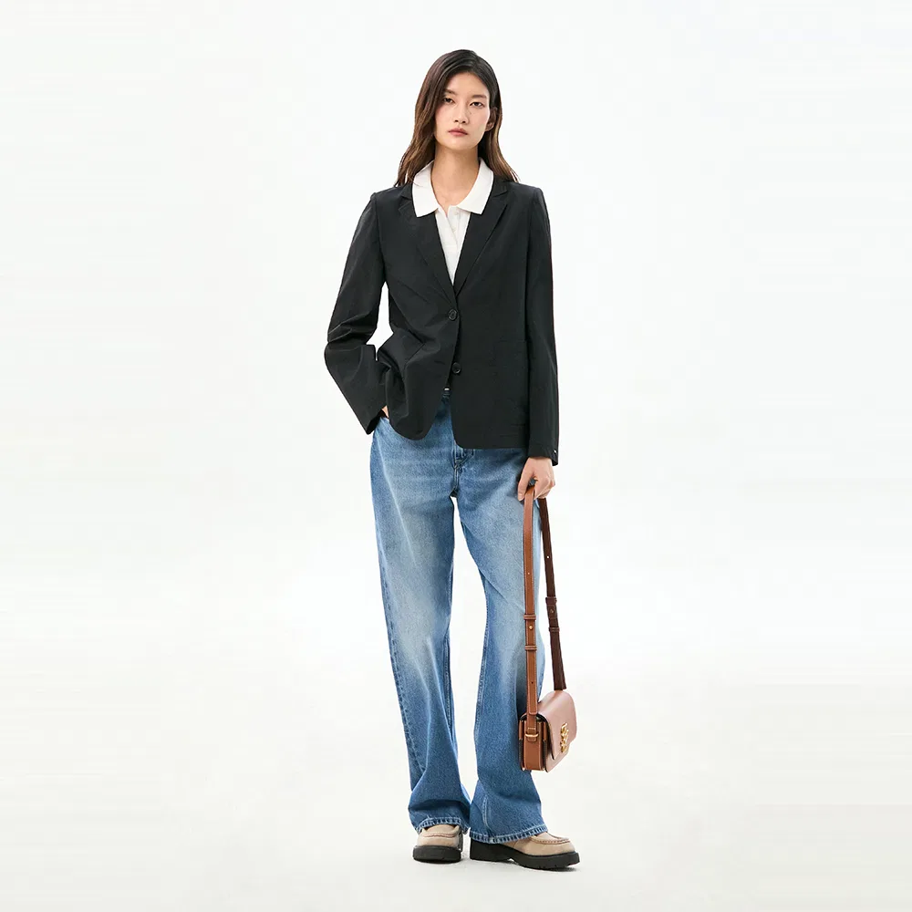Женский лёгкий однобортный жакет, чёрный, от Tommy Hilfiger Women — фото 2