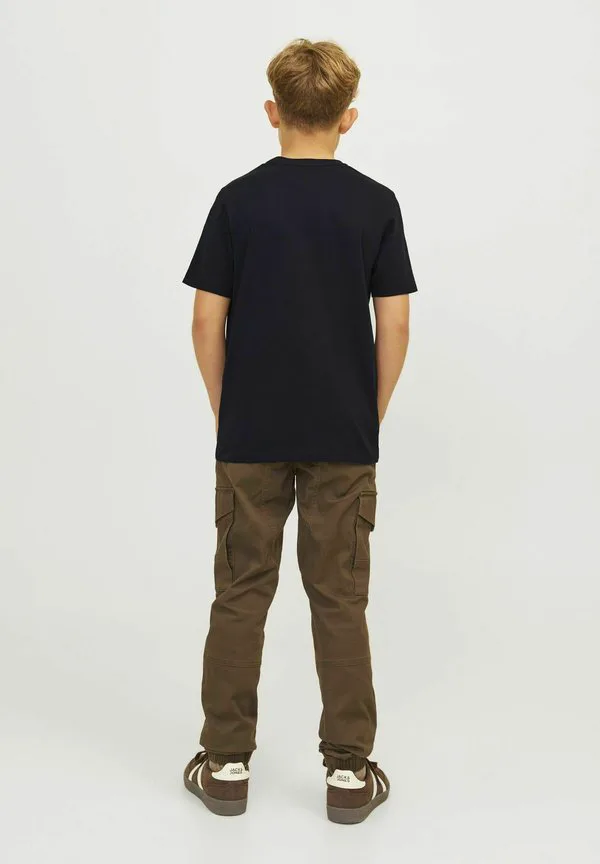 Футболка с логотипом jjecorp, футболка с круглым вырезом и принтом noos. Jack & Jones Junior, Black — фото 3