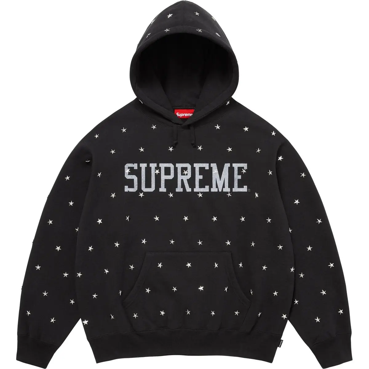 Звездчатый худи унисекс Supreme, черный