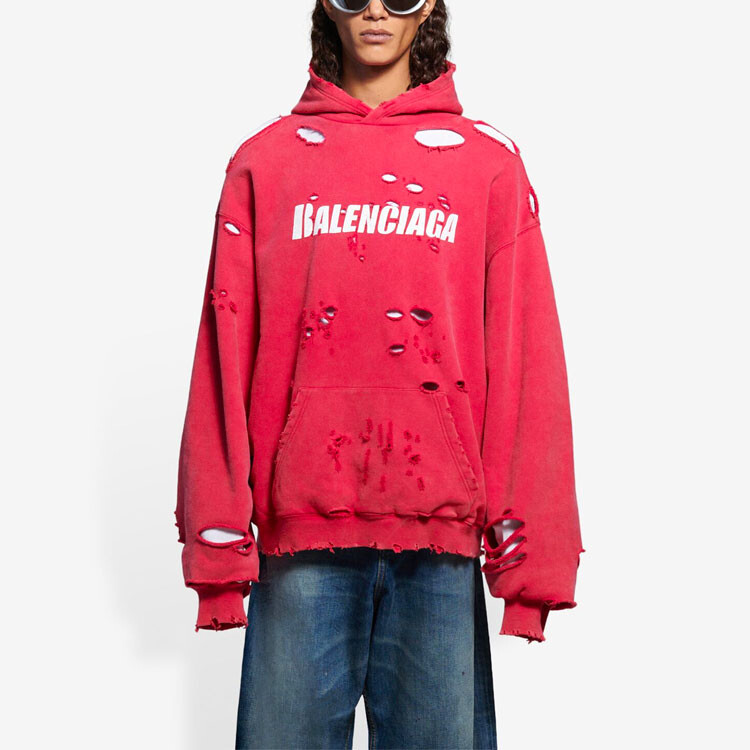 Толстовка унисекс красная Balenciaga, красный — фото 4