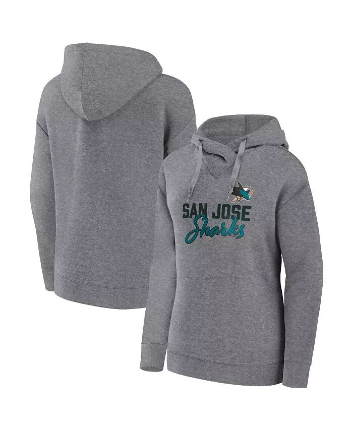 

Женская толстовочка-свитшот Heather Grey San Jose Sharks Script Favorite Fanatics