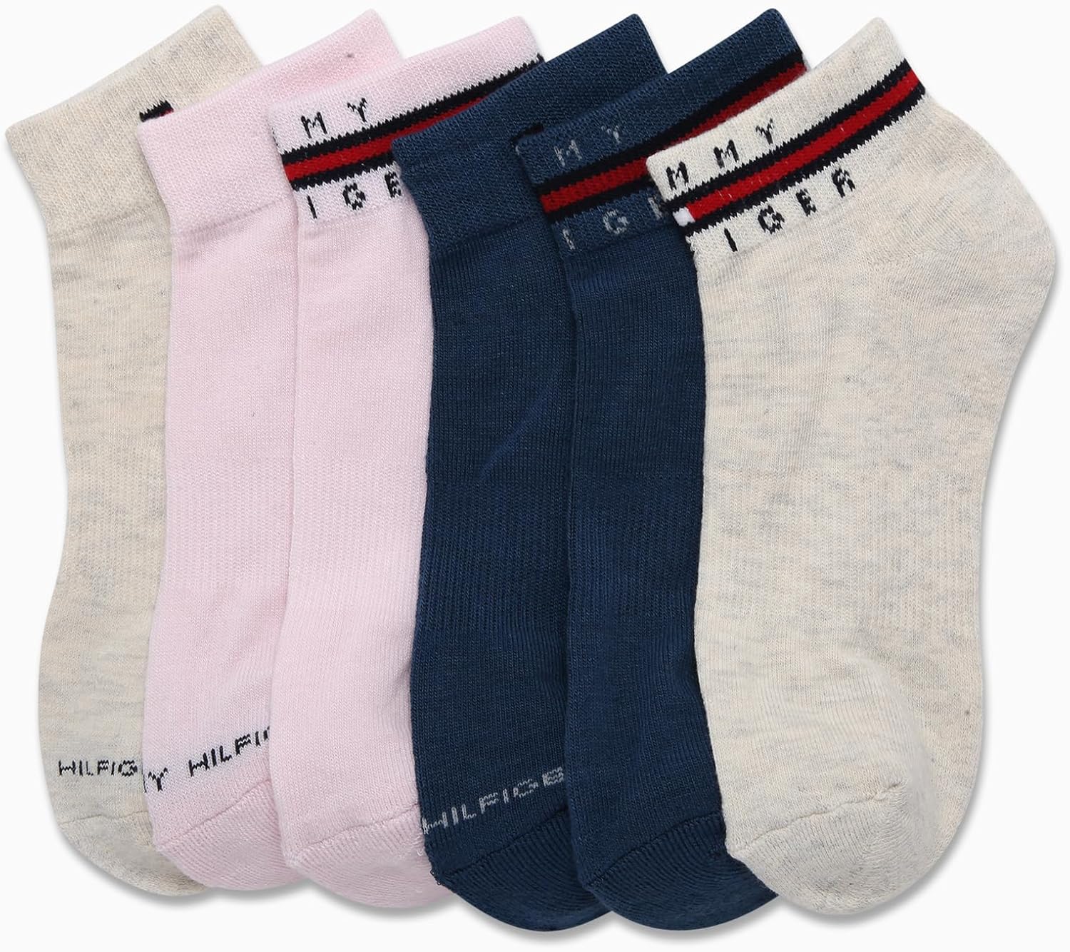 Женские носки Tommy Hilfiger Quarter - 6 пар мягких эластичных спортивных носков до щиколотки с мягкой подкладкой для женщин (размер: 4-10), Beige Heather Assorted — фото 4