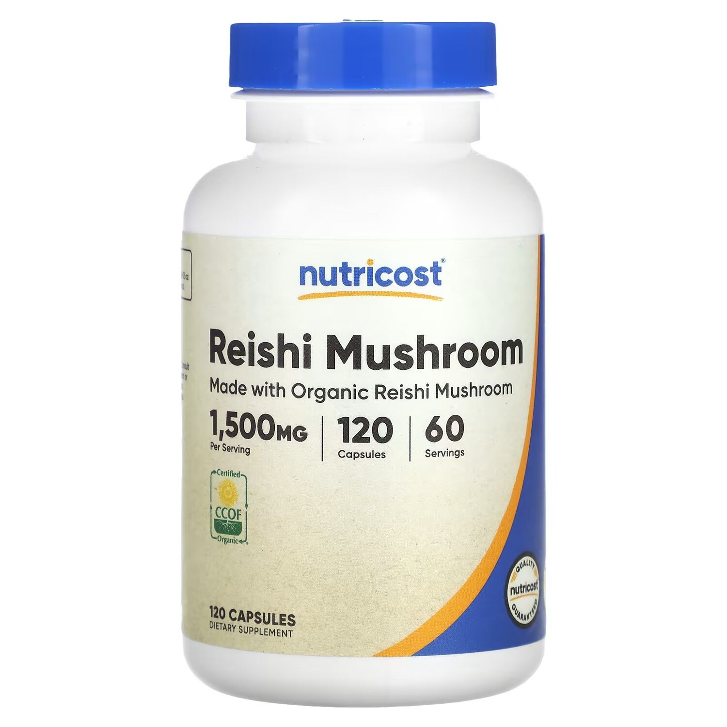 

Гриб рейши, 1500 мг, 120 капсул (750 мг на капсулу) Nutricost