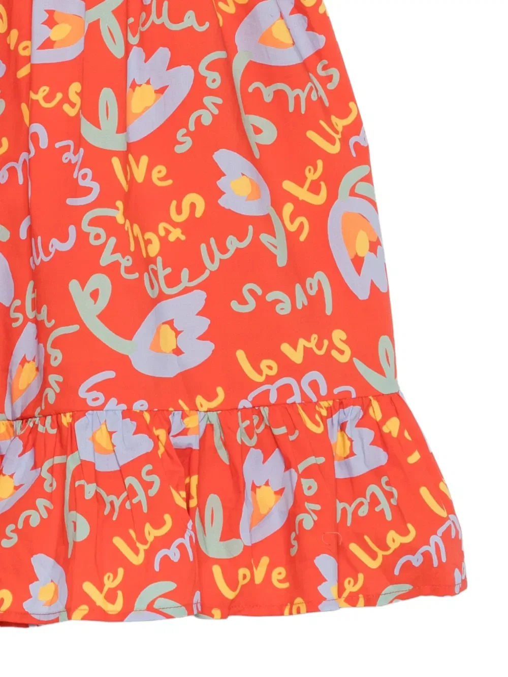 Платье с цветочным принтом и оборками Stella Mccartney Kids, красный — фото 3