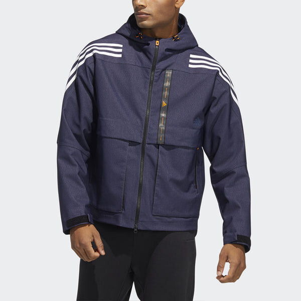 Куртка adidas TH DNM WVJK Sports hooded Woven Jacket Navy Blue, синий — фото 2