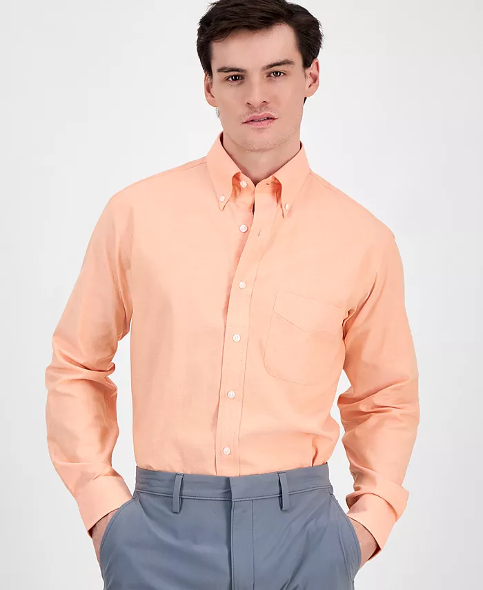 

Мужская классическая рубашка Pinpoint Dress Shirt Club Room, оранжевый