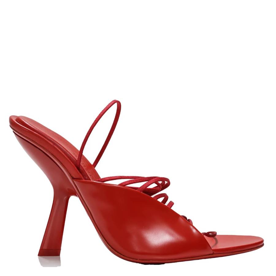 Ferragamo Женские красные кожаные босоножки Altaire на ультратонких ремешках Salvatore Ferragamo