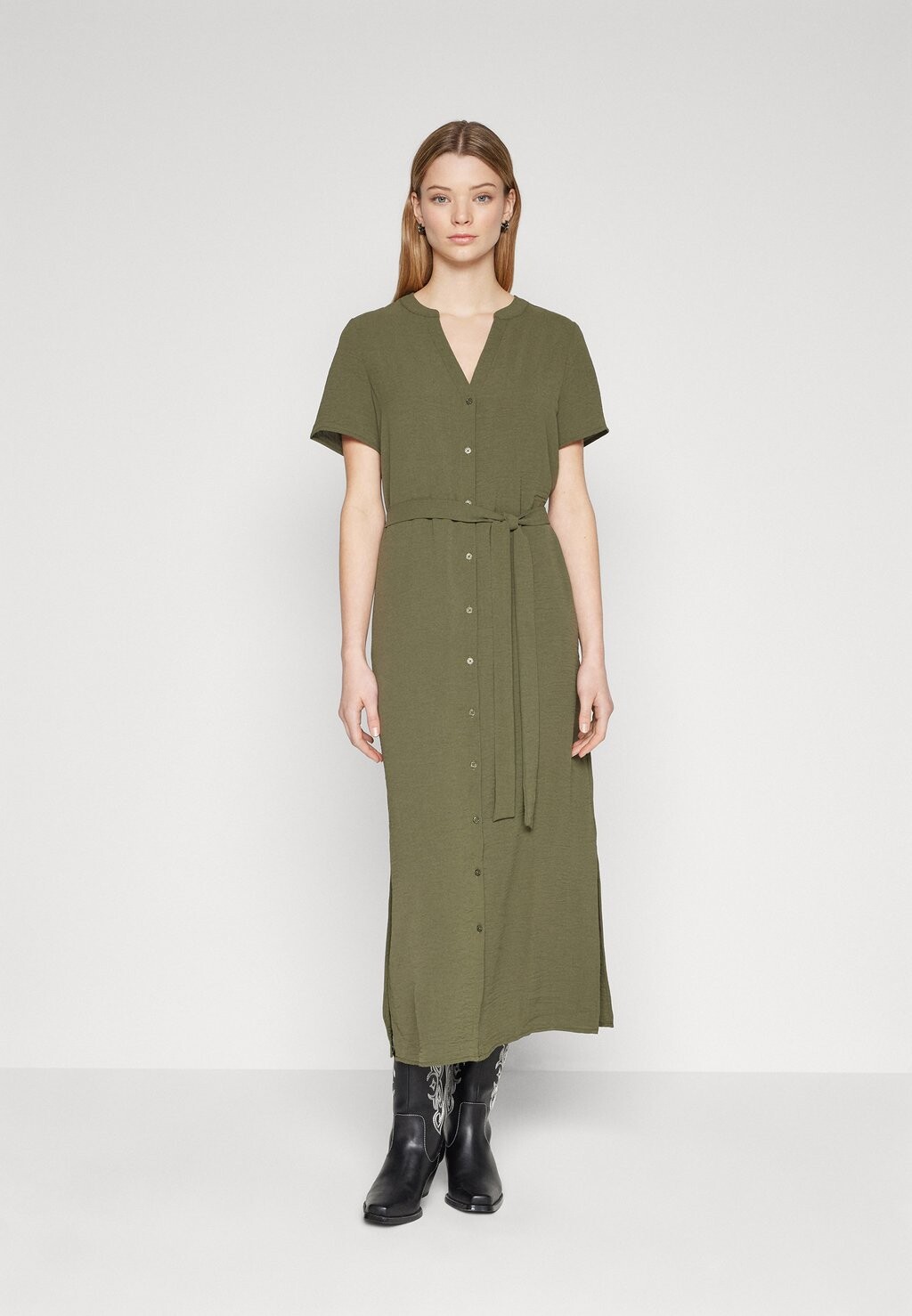 

Платье-блузка VIJOSA V NECK MIDI SHIRT DRESS VILA, цвет kalamata