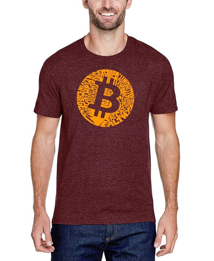 

Мужская футболка Bitcoin Premium Word Art LA Pop Art, красный
