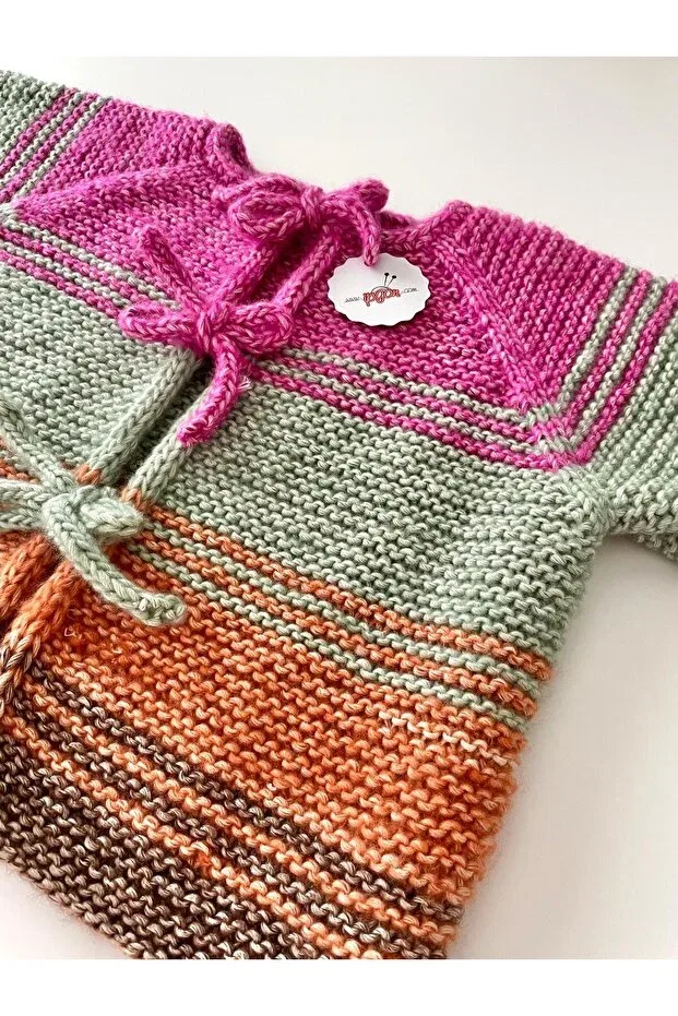 Детский кардиган для девочек с полосками Capella baby cardigan Ipgon, Pink — фото 3