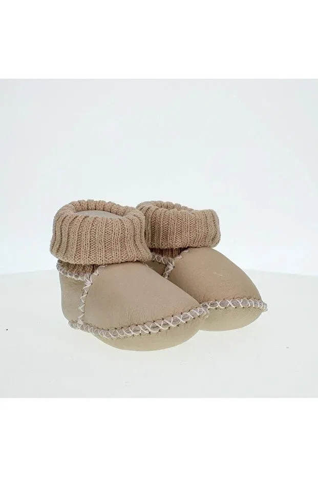 Детские кожаные тапочки-носки с органической кожей Greef, Beige