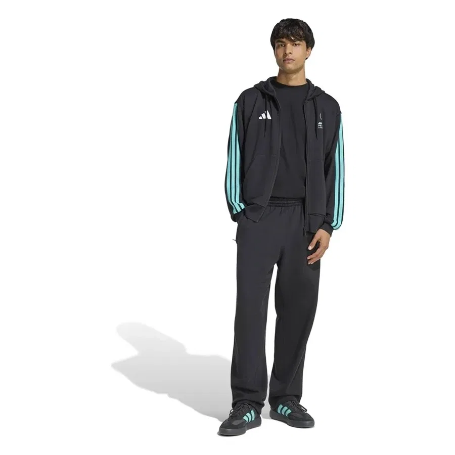 Худи мужское с капюшоном и длинным рукавом adidas, Черный — фото 4