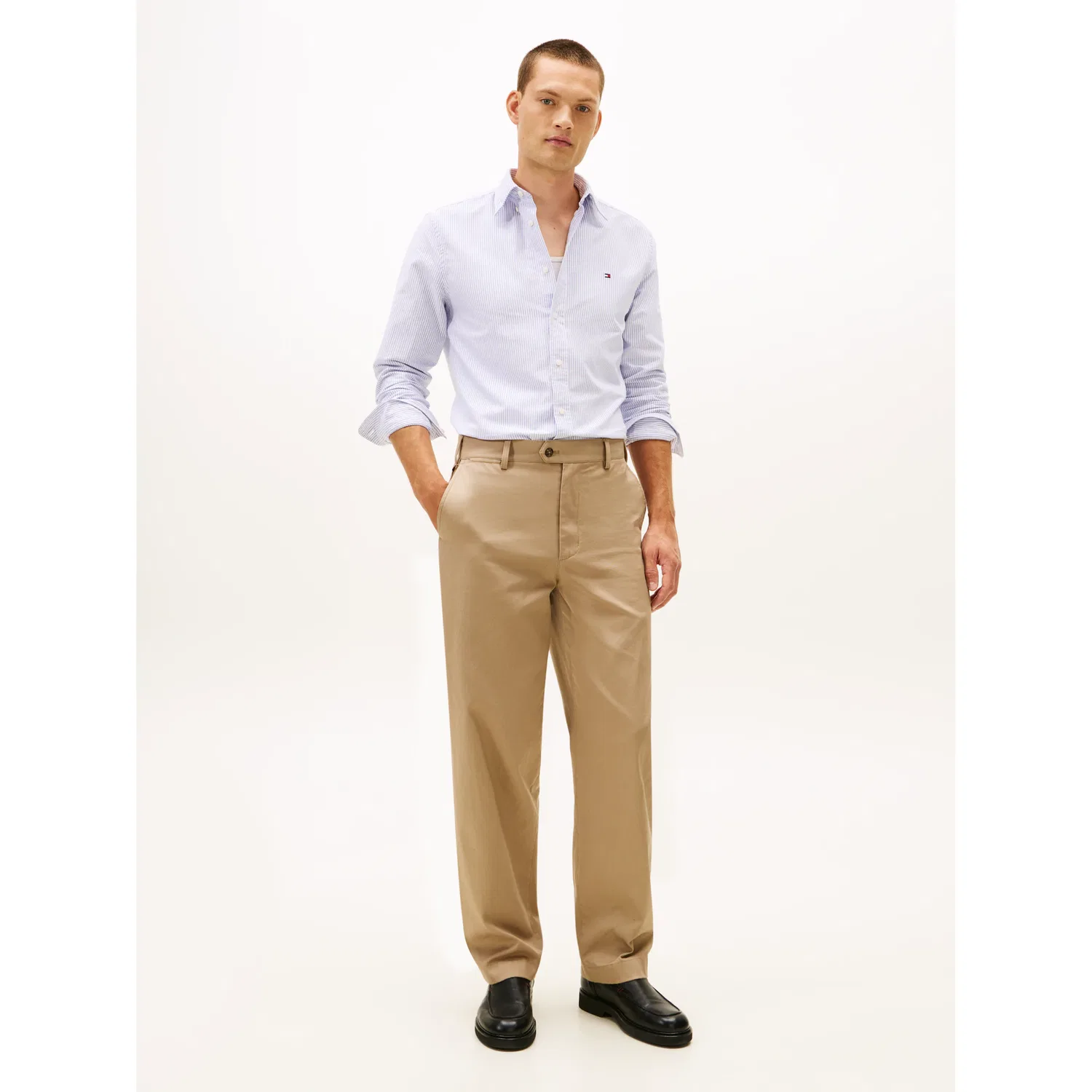 Мужская рубашка с длинным рукавом Regular Fit Tommy Hilfiger, Royal Blue/White — фото 3
