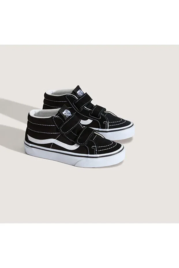 Детские кроссовки для девочек на липучке Sk-8 Mid Reissue Vans, Черный — фото 2