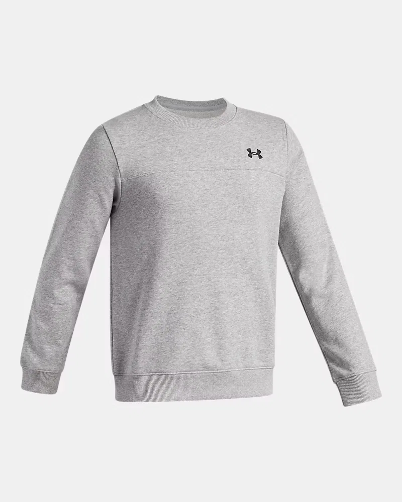 Свитшот легкий из футера с начесом для мальчиков Rival Lightweight UnderArmour, Mod Gray Light Heather/Black — фото 3