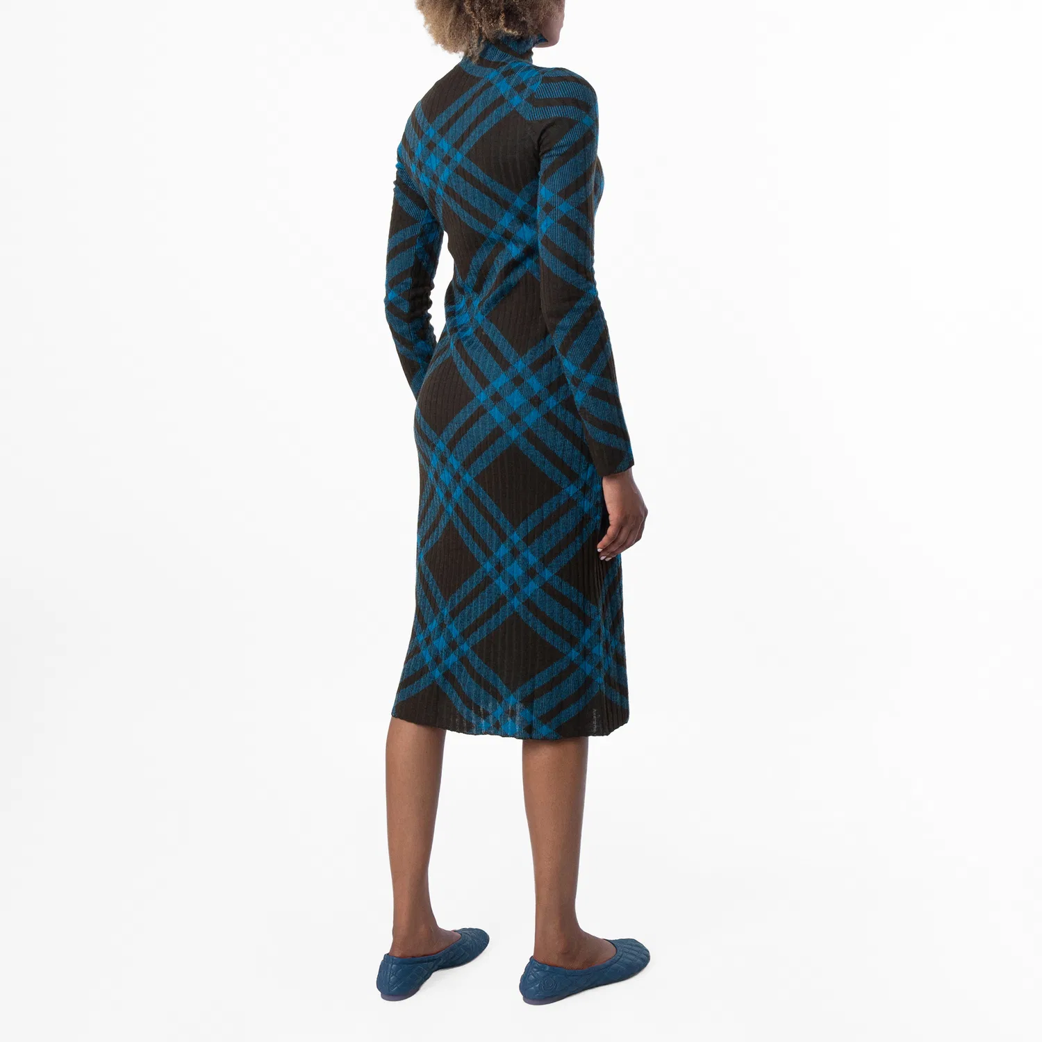 Платье с принтом в клетку Check Pattern Wool-Blend Dress Burberry, Snug Ip Check — фото 3