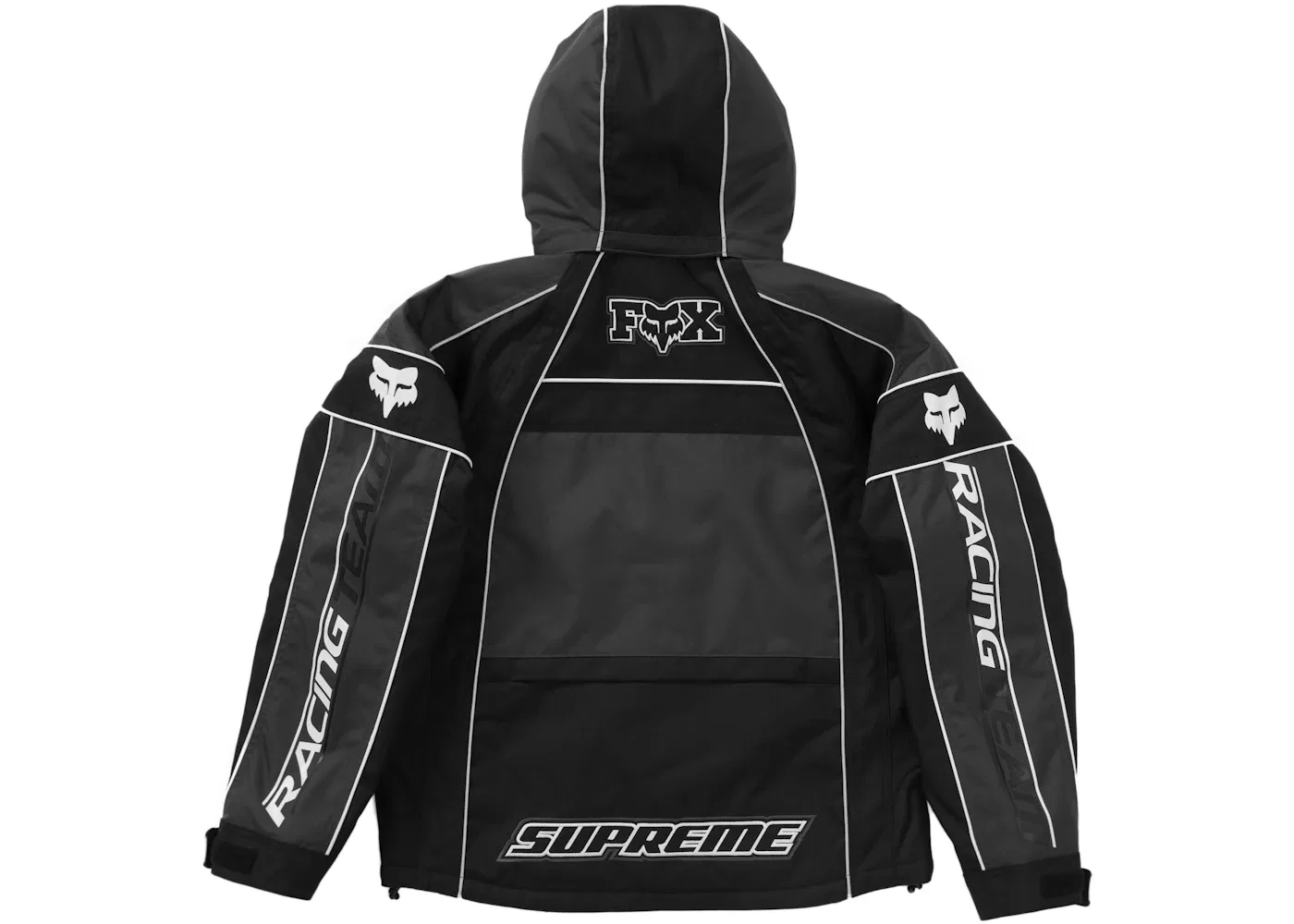 Мужская куртка с капюшоном Supreme Fox Racing Jacket Supreme, Black — фото 4