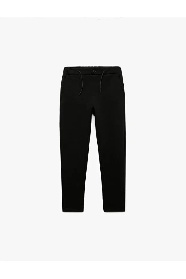 Детские спортивные штаны для мальчиков с утяжкой на поясе Koton, Black