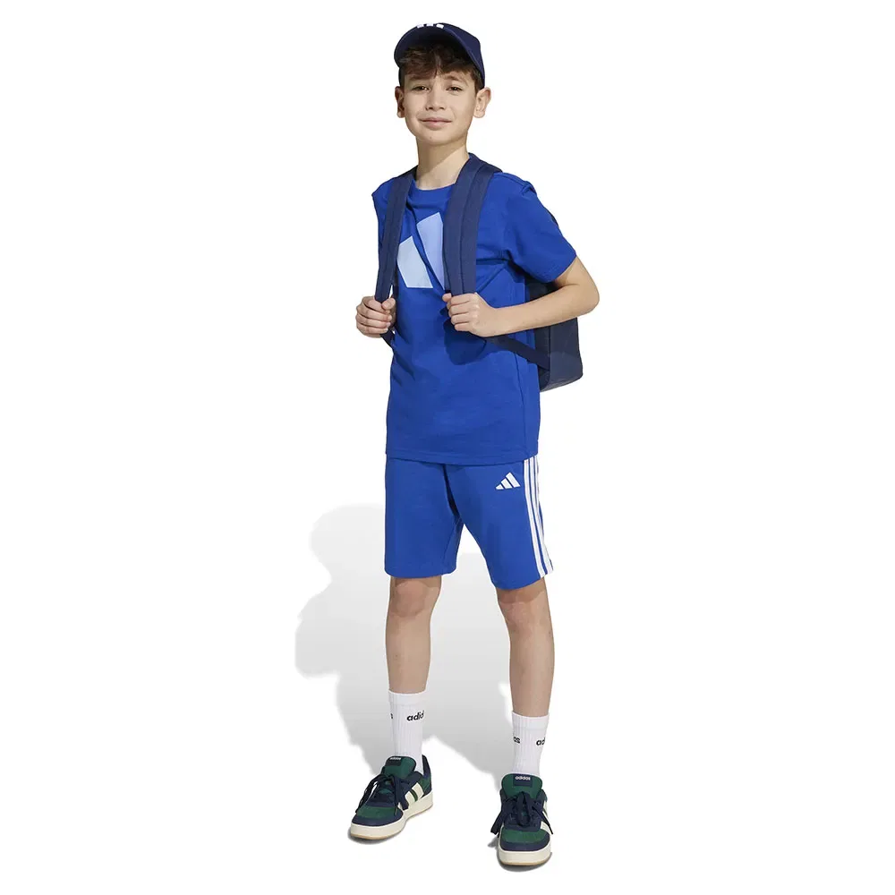 Детские шорты для девочек хлопковые Adidas Essentials, Blue — фото 3