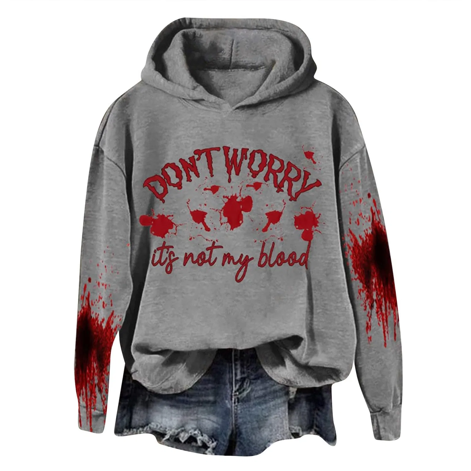 Женский худи с принтом I'M Ok Its Not My Blood, Z013 Grey