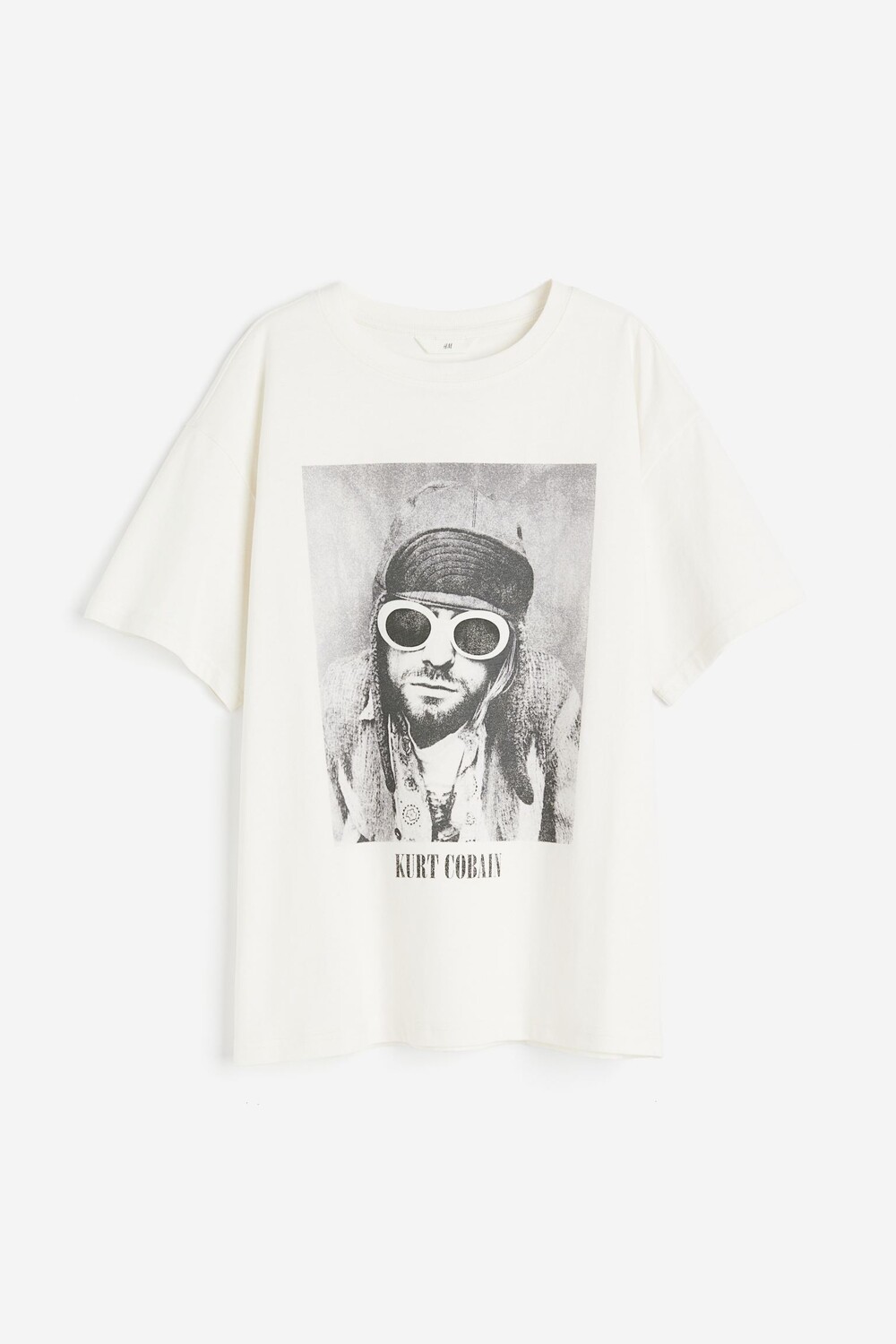 

Футболка H&M Oversized Printed Kurt Cobain, белый