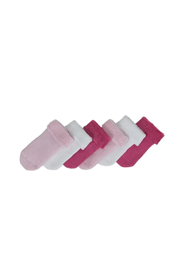 Детские носки для новорожденных хлопковые 6 штук Fluffyfeet, Pink — фото 3