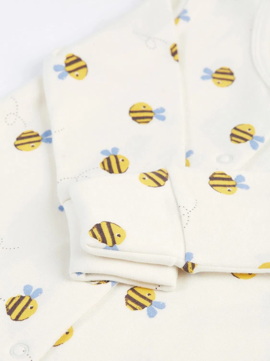Комплект из боди и слюнявчика Frugi Buzzy Bee, белый — фото 4