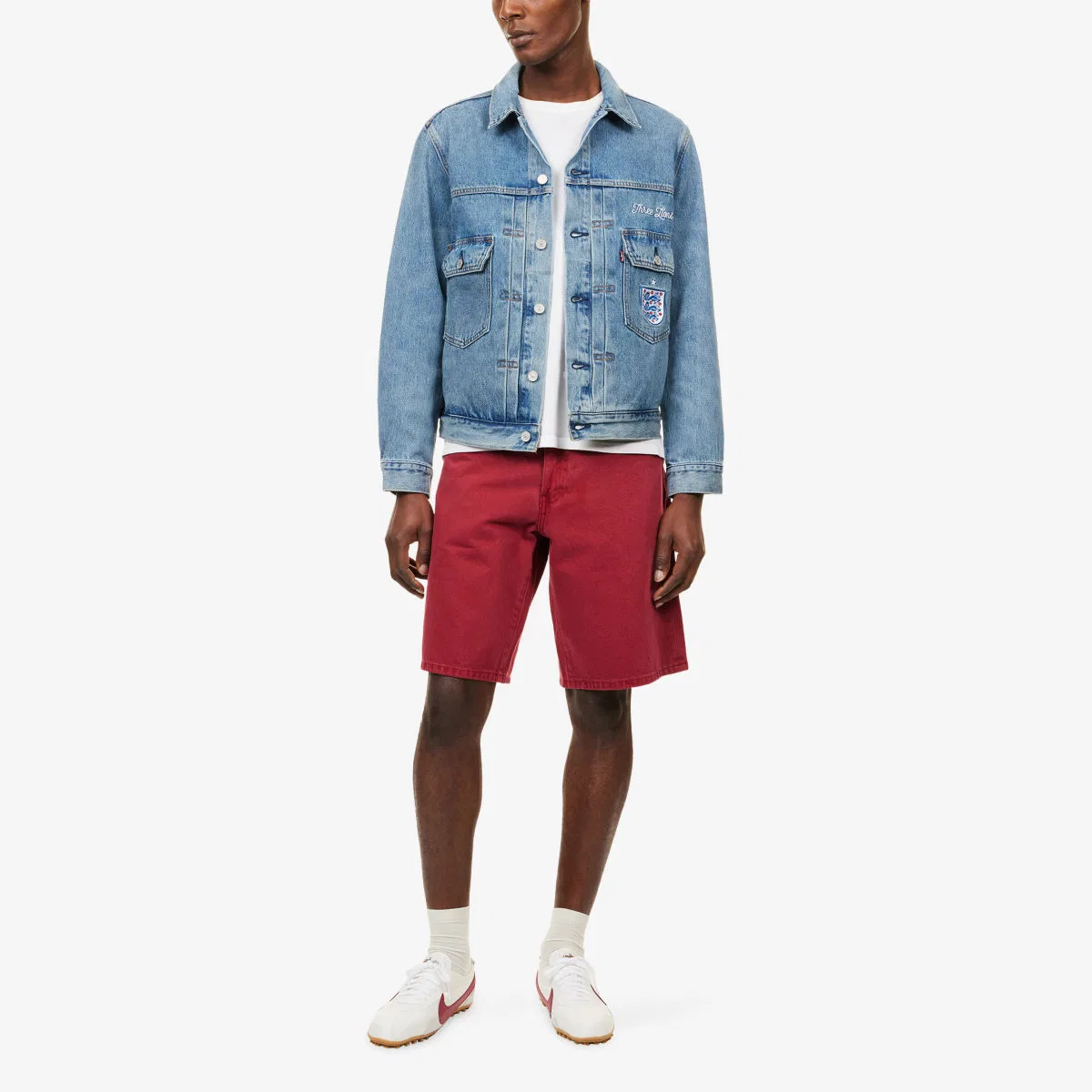 Джинсовые шорты Levi's x World Cup England 478 свободного кроя Levis, красный — фото 2
