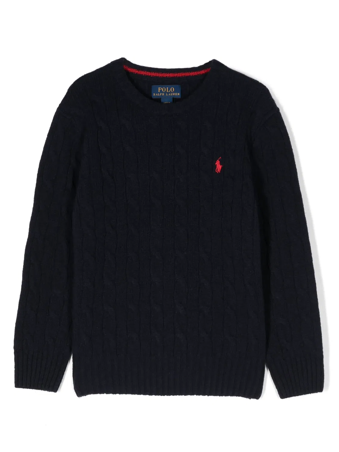 Свитер с Cable Knit и вышитым логотипом Polo Ralph Lauren, синий