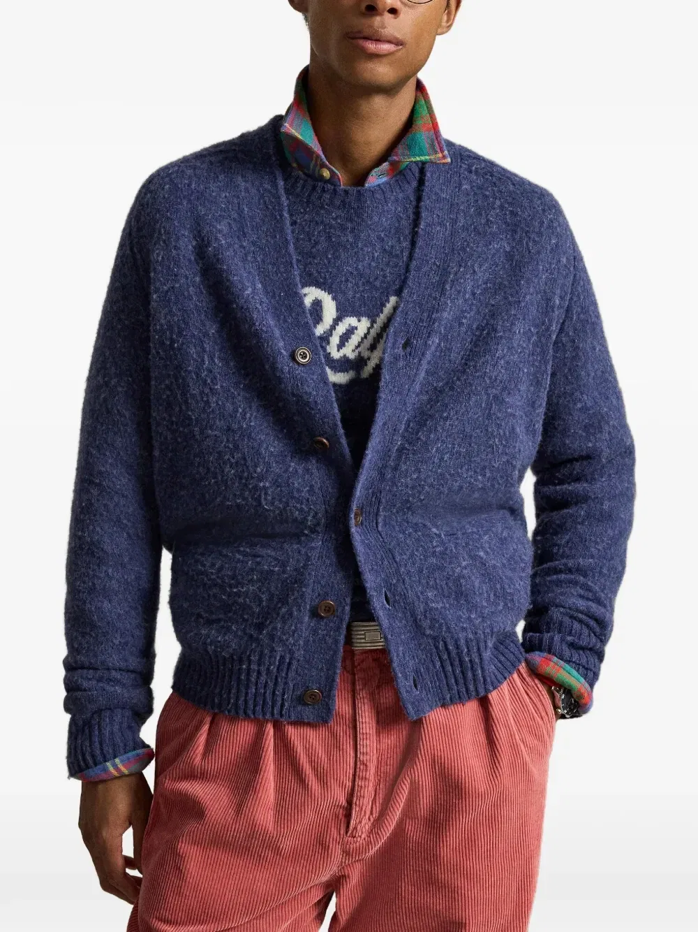 Кардиган с V-образным вырезом Polo Ralph Lauren, синий — фото 3