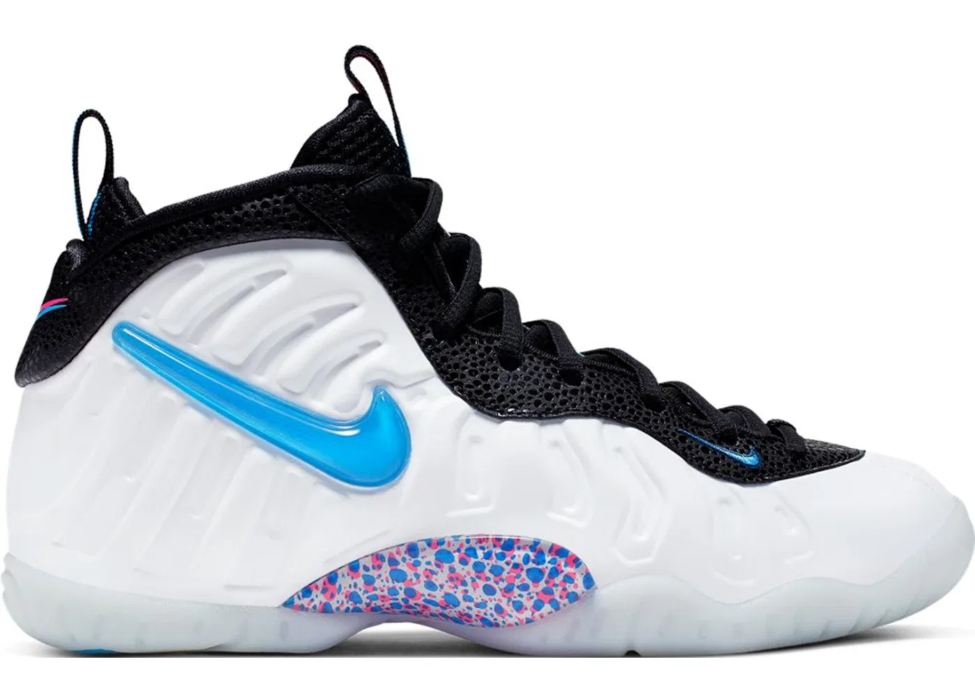 Детские кроссовки для активного отдыха Nike Air Foamposite Pro, White/Blue Hero-Red Orbit-Indigo Force