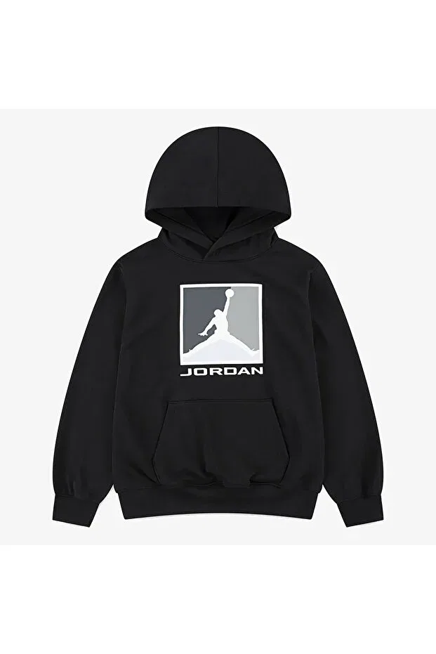 Детские свитшот для девочек с длинным рукавом Jordan Essential Baseline Kids Black Sweatshirt Nike, Черный