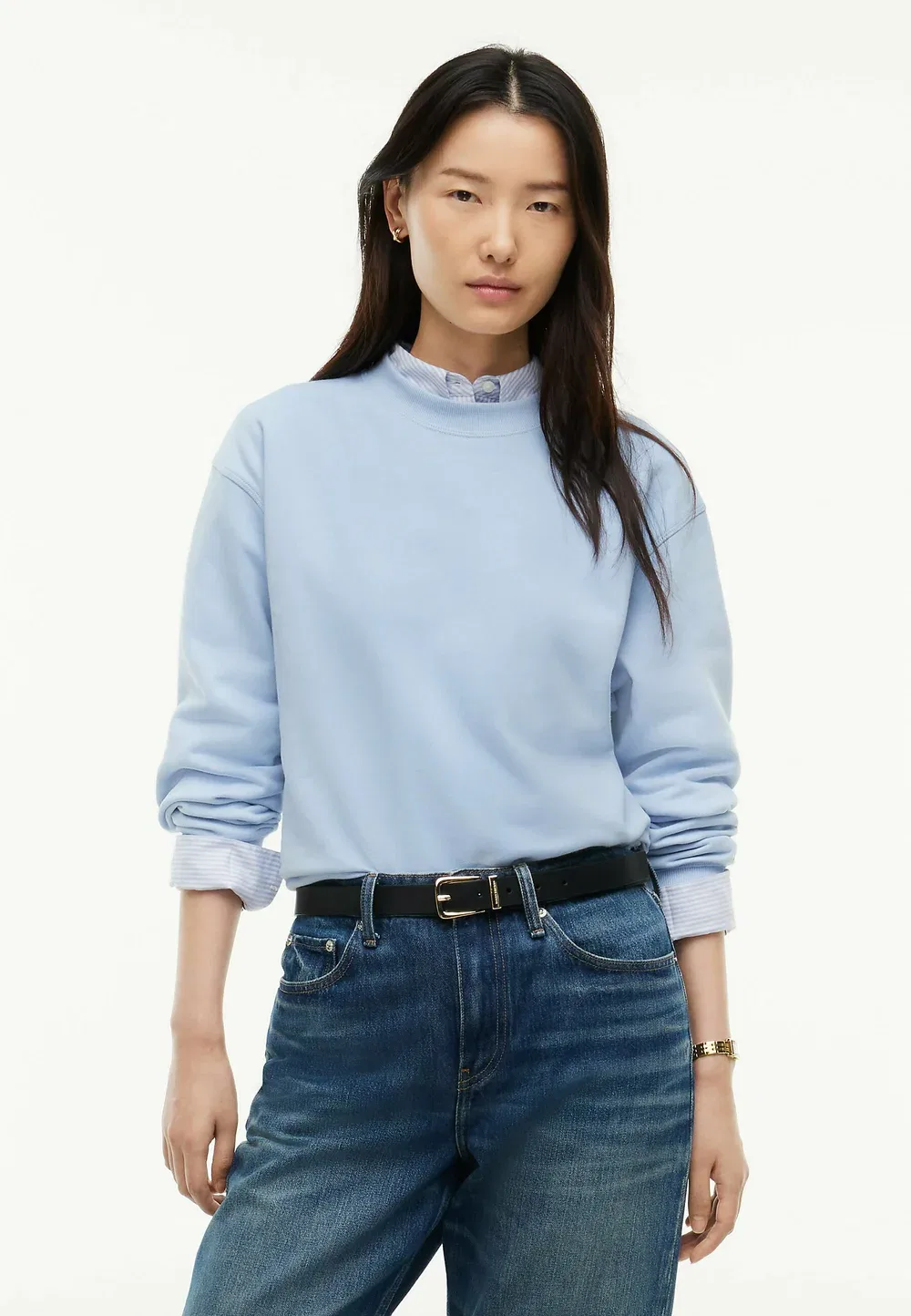 Толстовка с круглым вырезом и логотипом в тон ткани - толстовка Tommy Hilfiger, Sky Blue