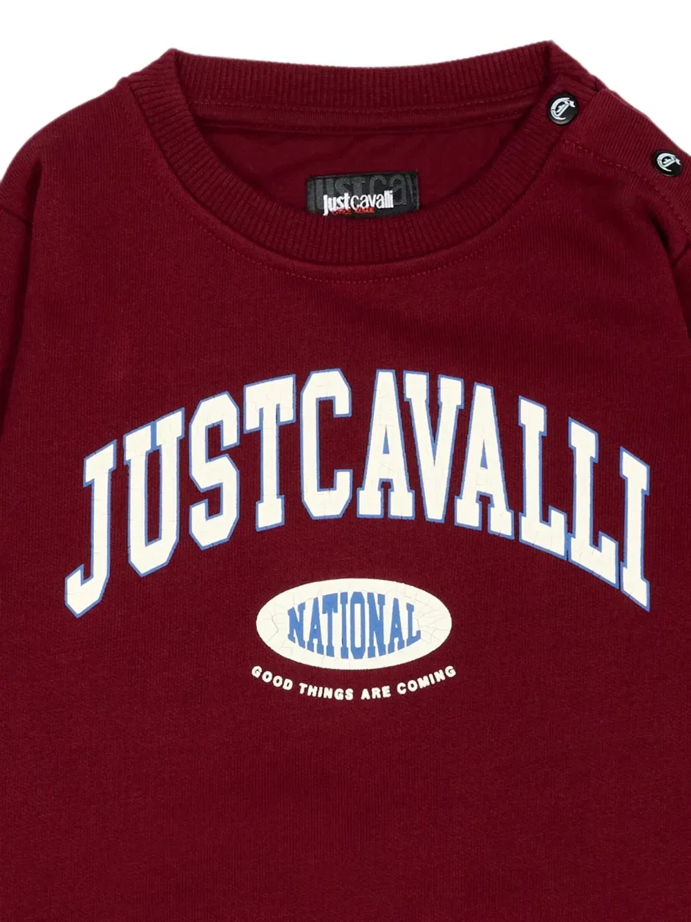 Свитшот с логотипом на пуговицах Just Cavalli Kids, красный — фото 3