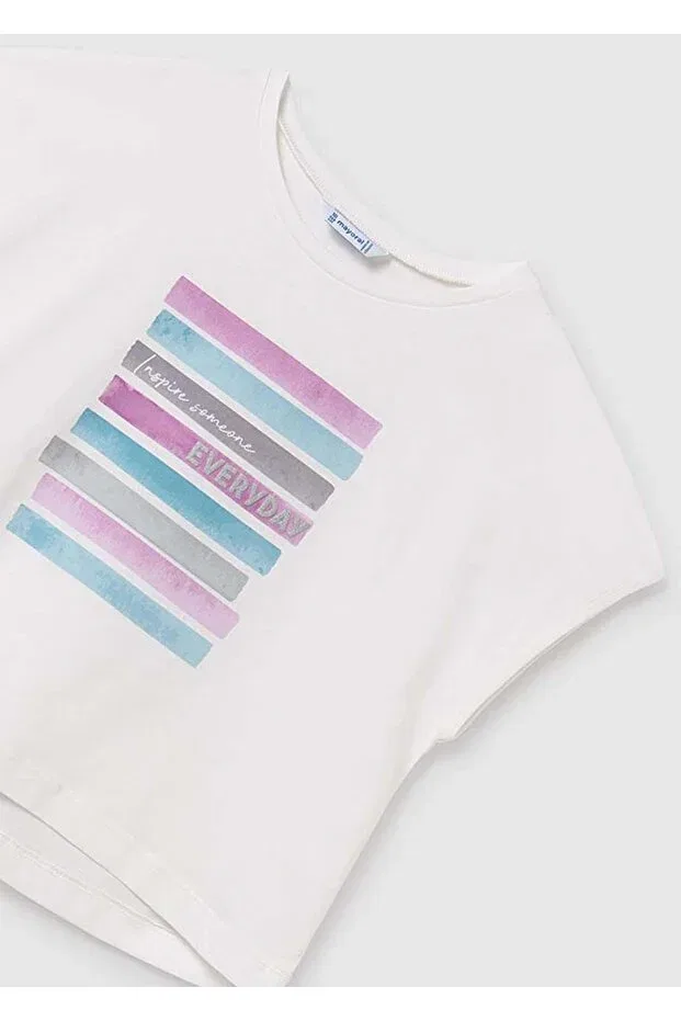 Детская футболка для девочек с принтом Summer Girl's Printed T-Shirt Mayoral, Black — фото 2