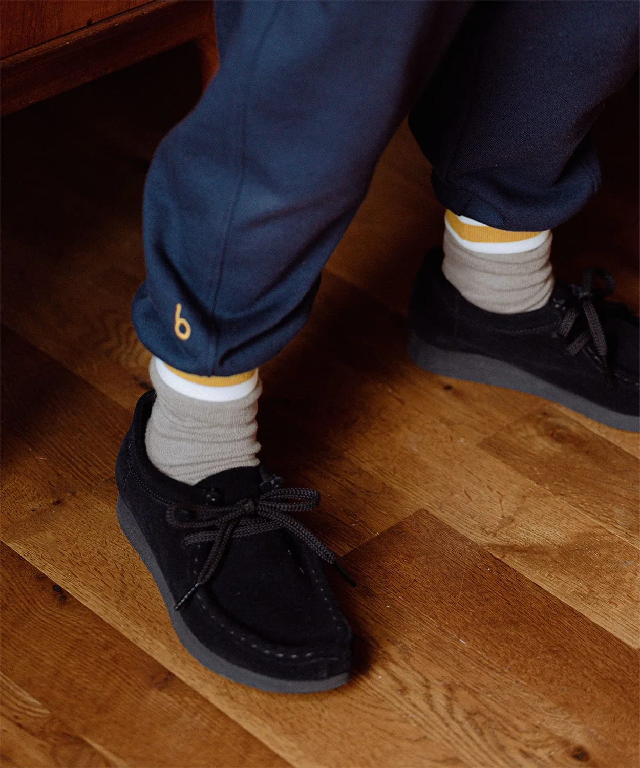 Детские туфли Clarks Wallabee, Черный
