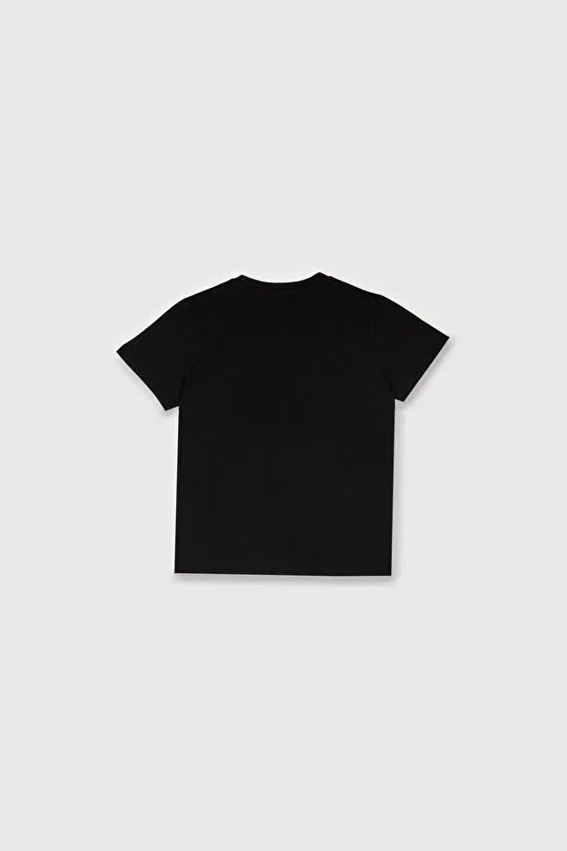 Детская футболка для мальчиков с коротким рукавом Benetton, Black — фото 3