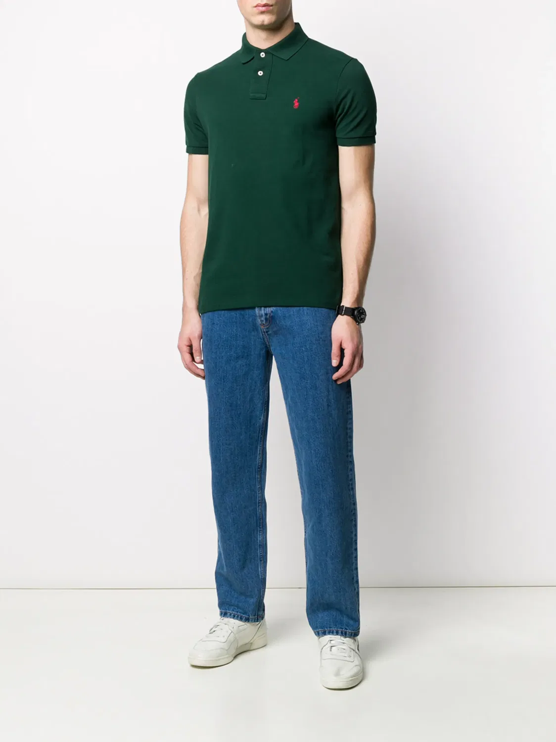 Polo Ralph Lauren Поло из пике зеленое — фото 2