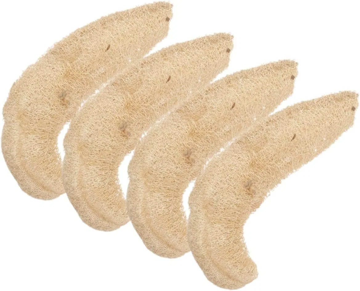 Мочалка из люфы, NIYANGLE, набор 4 шт, 35 см, Beige