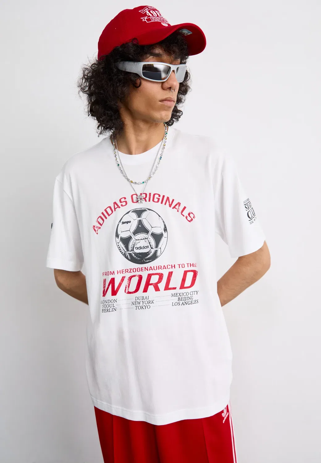 Футболка в стиле 90-х - футболка с принтом Adidas Originals, White — фото 4