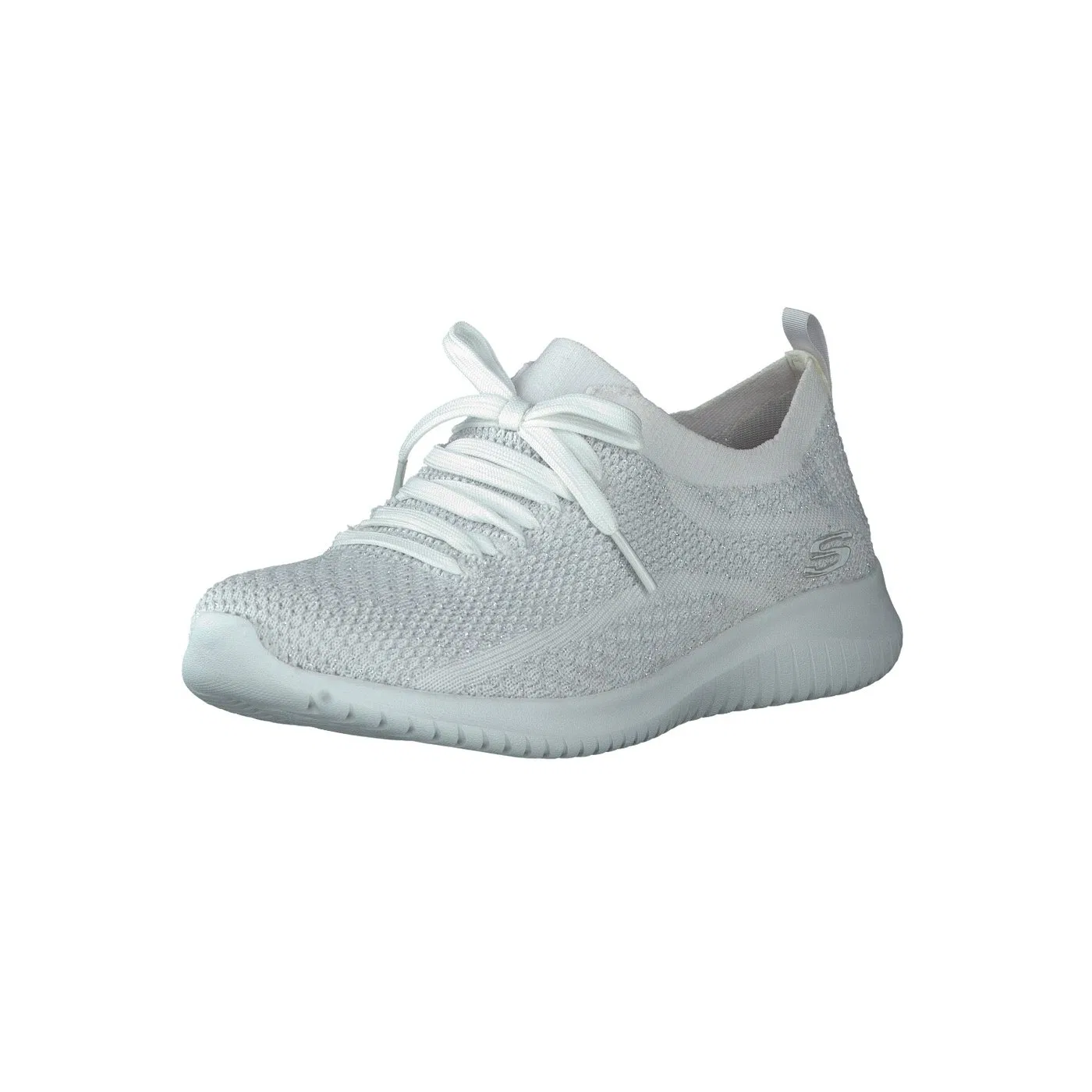Детские спортивные туфли для девочек легкие с принтом Ultra Flex-Salutations Skechers, White Silver