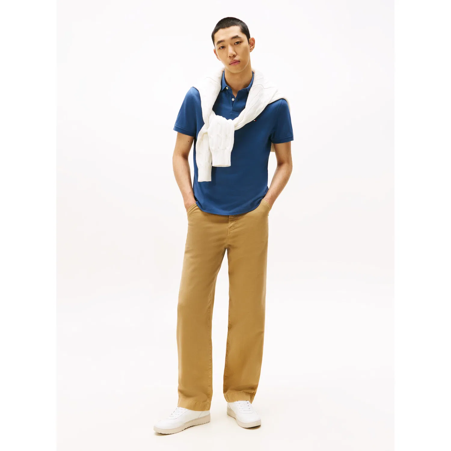 Мужское поло regular fit Tommy Hilfiger, Aegean Sea — фото 2