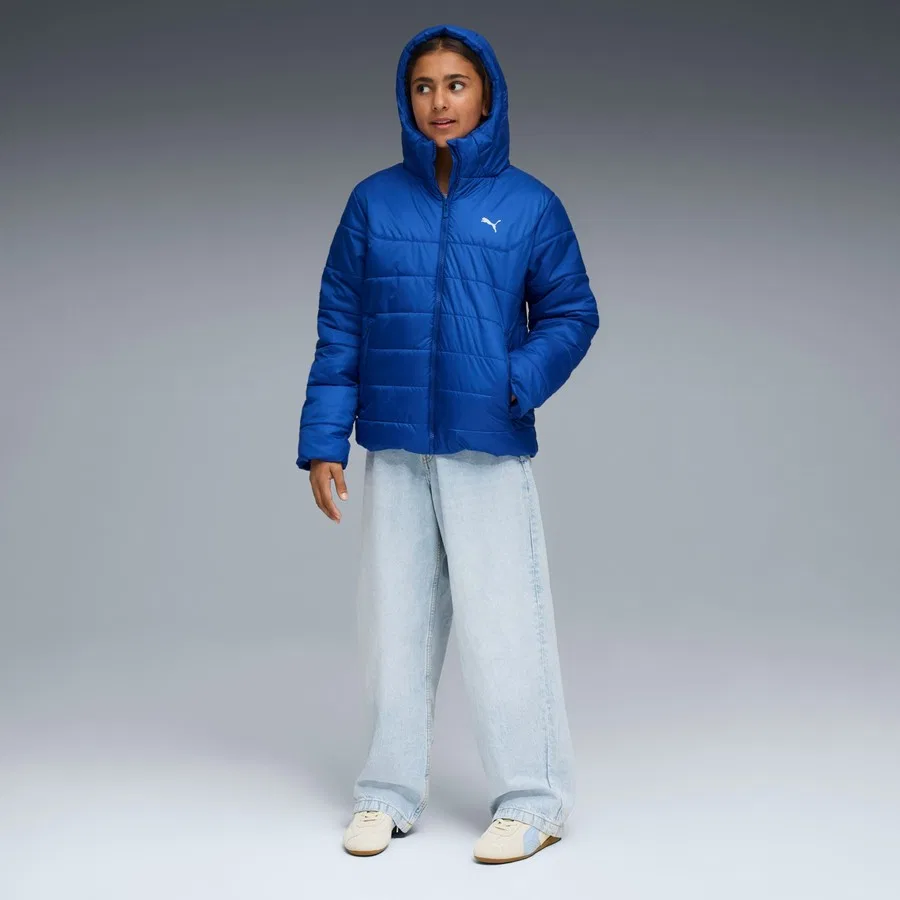 Куртка утепленная с капюшоном Essentials Youth Puma, Темно-синий — фото 2