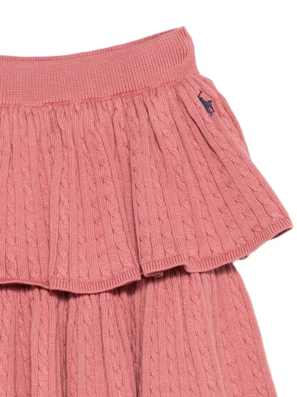 Кабельное вязаное ярусное юбка Polo Ralph Lauren Kids, розовый — фото 3