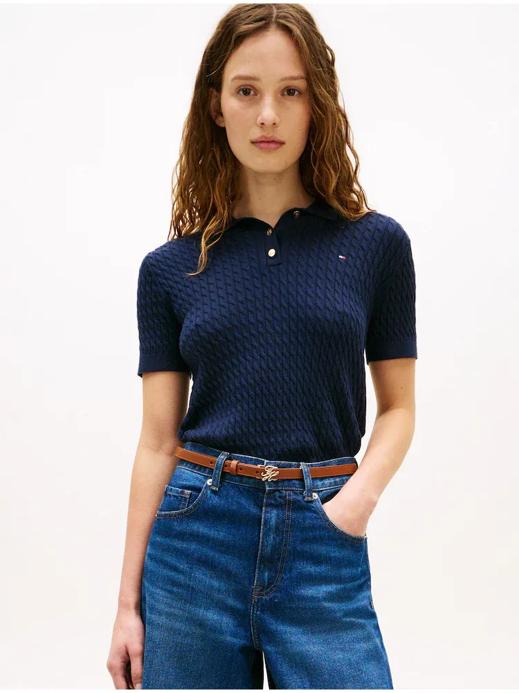 Свитер поло из хлопка TOMMY HILFIGER, Navy