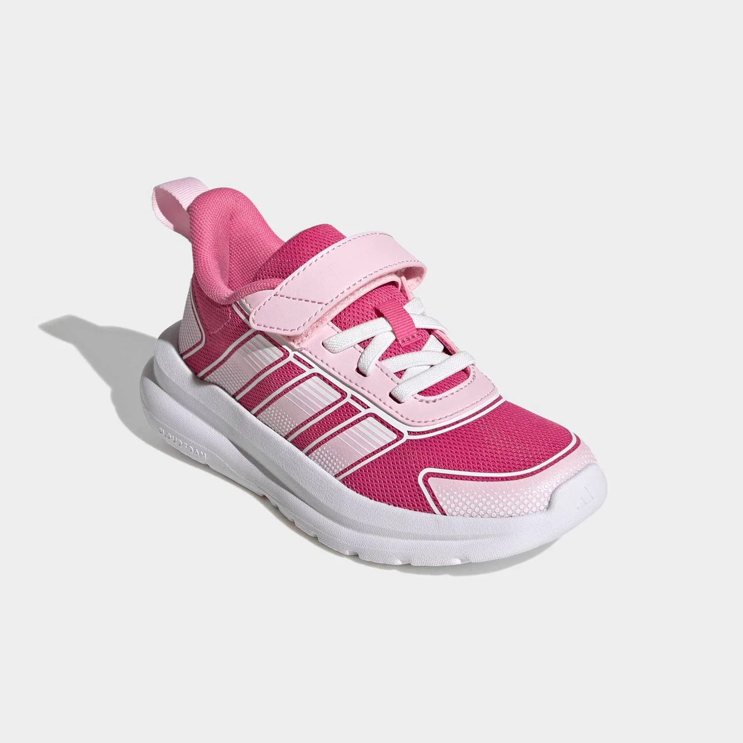 Детские кроссовки с эластичными шнурками и липучкой Adidas Sportswear, Pink Fusion/Clear Pink/Ftwr White